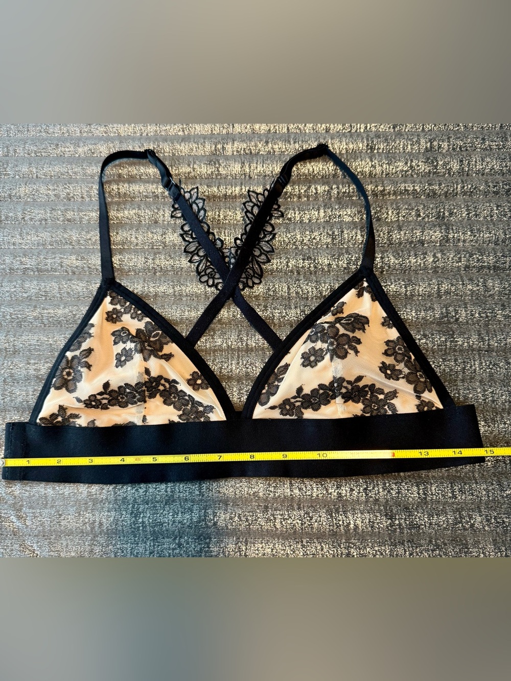 Victoria's Secret Black Floral Lace Bralette